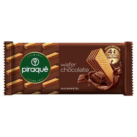 Biscoito Wafer Piraquê 100g - Chocolate
