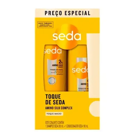 Kit Shampoo 300ml + Condicionador 190ml Seda Amino-Silk Complex Caixa 490ml