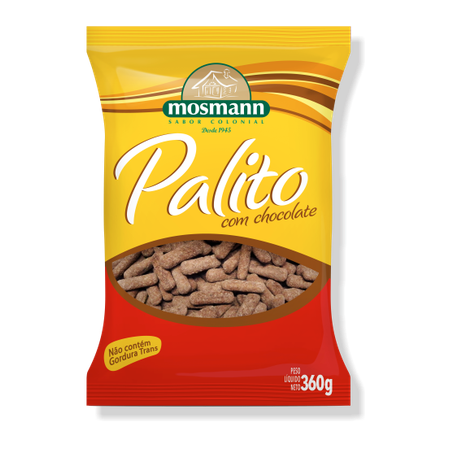 BISCOITO MOSMANN 360G PALITO CHOCOLATE