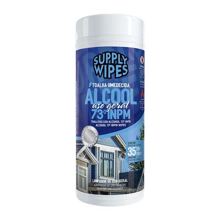 TOALHA UMEDECIDA ALCOOL 73% MULTIUSO SUPPLY WIPES CONTEM 35 UNIDADES