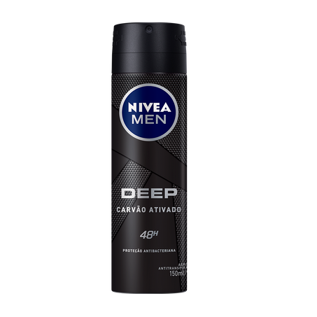 Desodorante nivea 150ml aerosol masculino carvão ativado