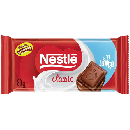 CHOCOLATE NESTLÉ CLASSIC AO LEITE 80G*