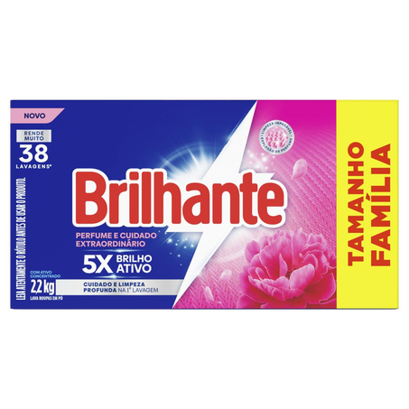 Sabão em Pó Brilhante 2,2kg - Perfume e Cuidado