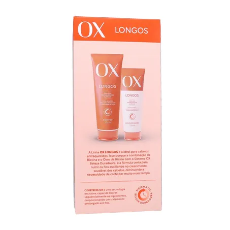 Kit Shampoo com 375Ml  Condicionador com 170Ml Ox Longos 360-17