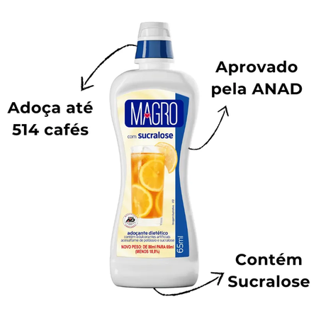 ADOÇANTE LÍQUIDO MAGRO SUCRALOSE ZERO 65ML