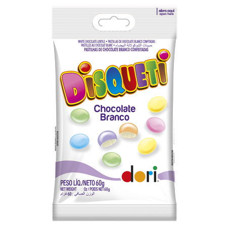 Chocolate dori disqueti chocolate branco 60 g