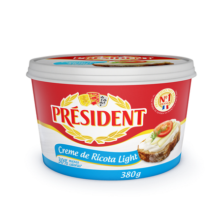 Creme ricota president light 380g