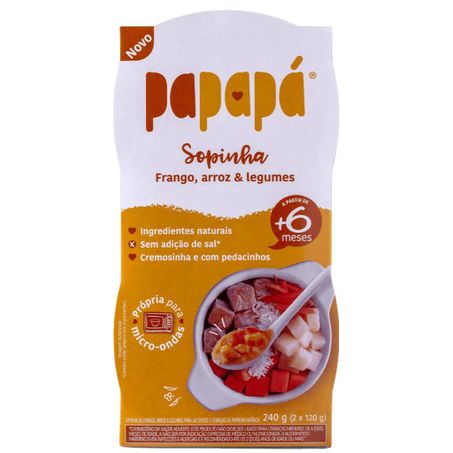 Sopinha papapa 240gr frango, arroz e legumes