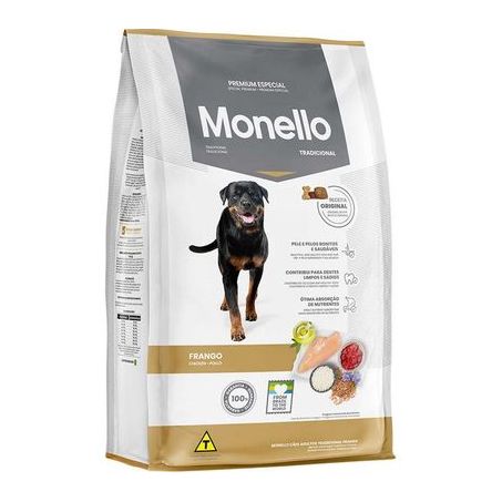 Ração para cães monello premium tradicional frango 10.1kg