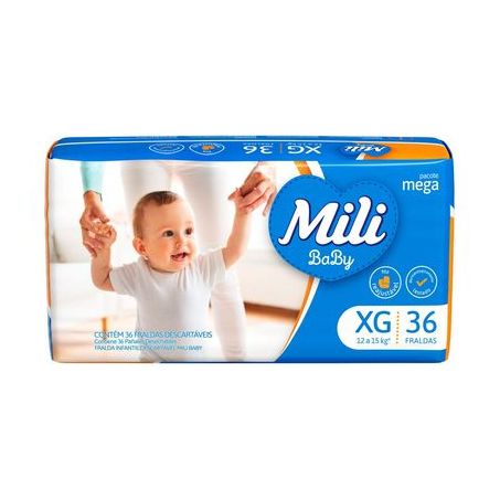 FRALDAS MILI ULTRA SECA MEGA XG COM 36 UNIDADE 