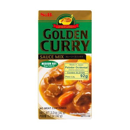 Tempero Tablete Curry de Média Picância S&b Golden Curry Caixa 92G