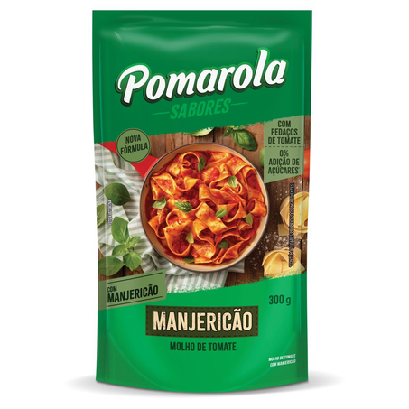 Molho de Tomate Pomarola 300g - Caseiro - Manjericão - Sachê