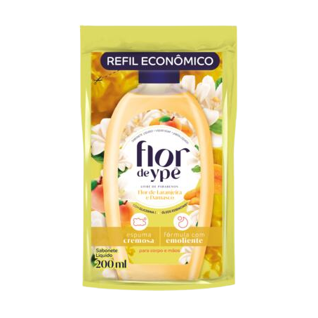 Sabonete líquido flor de ypê 200ml flor de laranjeira e damasco