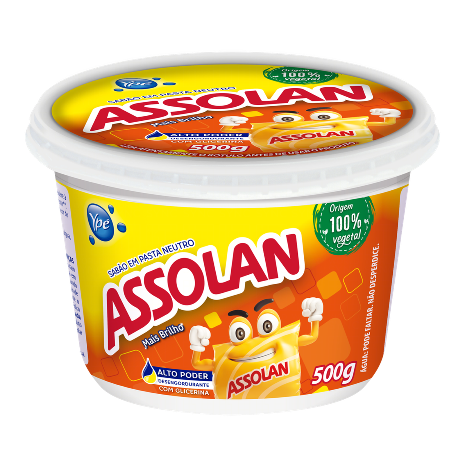 SABÃO EM PASTA NEUTRO ASSOLAN 500G