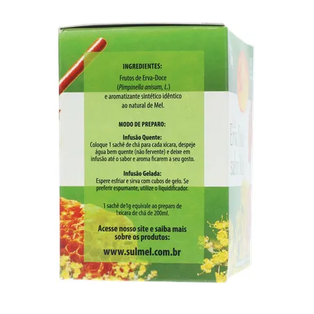 Cha sulmel erva doce mel 10g 360-10