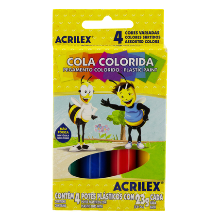 COLA ACRILEX COLORIDA C/4                         