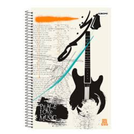 Caderno espiral capa dura kbom masculino 96fls