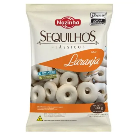SEQUILHOS LARANJA S/LACTOSE S/GLUTEN NAZINHA 300 G