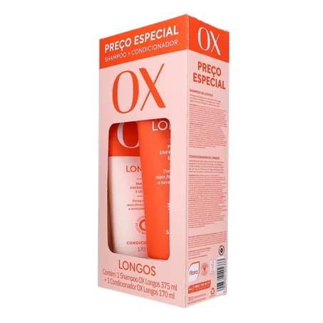 Kit Shampoo com 375Ml  Condicionador com 170Ml Ox Longos 360-4