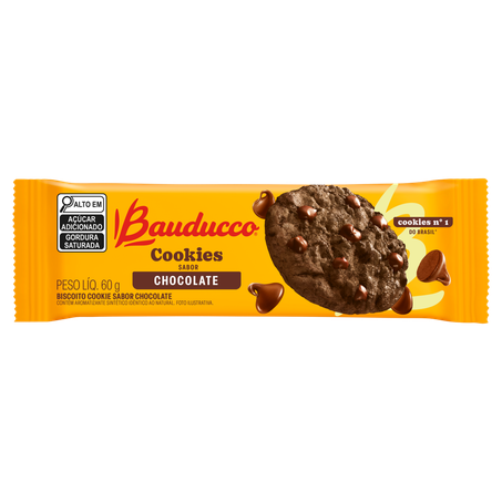 Biscoito cookies bauducco chocolate pacote 60g