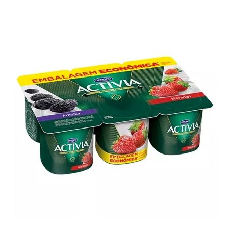 LEITE FERMENTADO DANONE ACTIVIA MORANGO AMEIXA 600