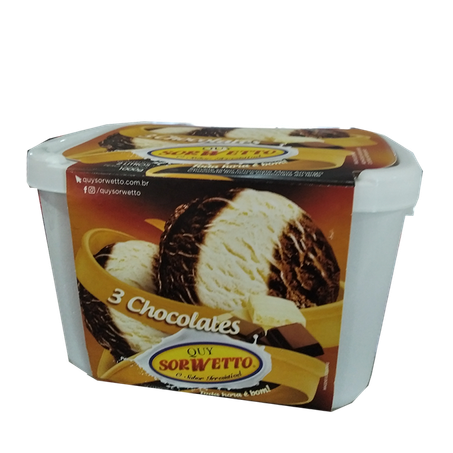 SORVETE QUY SORWETTO TRES CHOCOLATES 2L