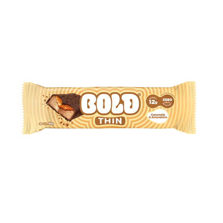 BARRA DE PROTEÍNA BOLD THIN CARAMELO & AMENDOÍM 40G