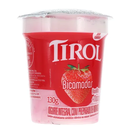 Iogurte Integral Tirol Bicamadas Baunilha e Morango Pote 130gr 360-34