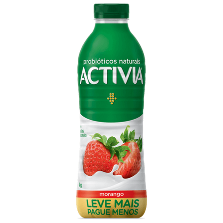 Iogurte leite fermentado activia morango 750g+50g gratis