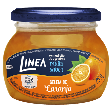 Geleia Laranja com Pedaços de Fruta sem Adição de Açúcar Linea Vidro 230g