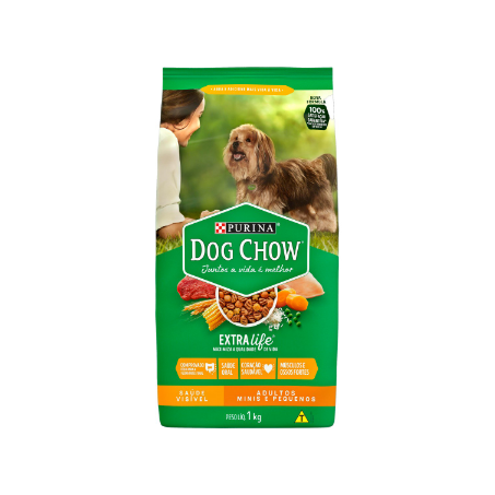 RAÇÃO PARA CÃES ADULTOS RAÇAS MINIS E PEQUENAS DOG CHOW EXTRA LIFE