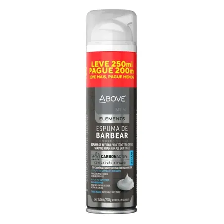Espuma Barbear Above Lv250ml Pg200ml Carvao Ativado