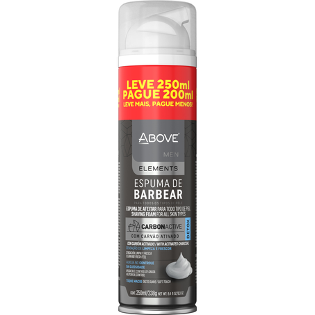 Espuma de Barbear Above Carvão Ativado 250Ml Leve Mais Pague Menos