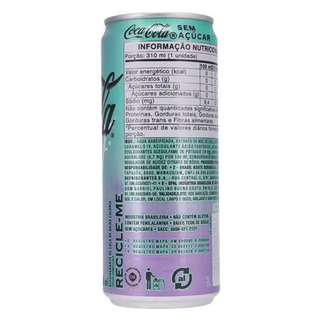Refrigerante Coca Cola Sem Açúcar K-Wave Fruity Fantasy Lata 310ml 
  360-14