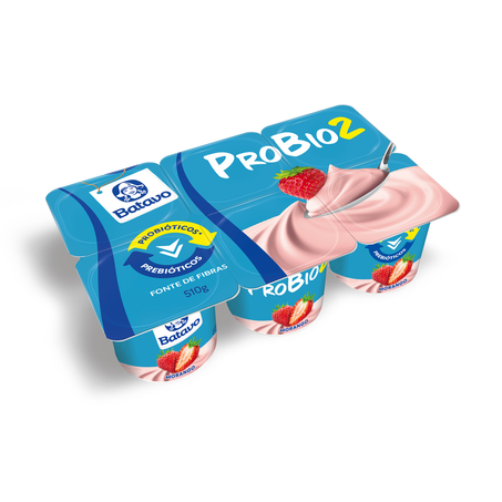 Iogurte de Morango Batavo Probio2 Bandeja 510G 