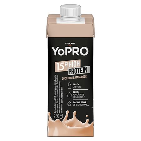 BEBIDA LÁCTEA UHT COCO COM BATATA-DOCE ZERO LACTOSE YOPRO 15G HIGH PROTEIN