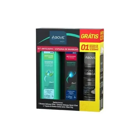 Kit Shampoo Anticaspa Above Men 325ml Gratis Espuma Barbear 150ml