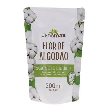SABONETE LÍQUIDO DENOMAX SACHÊ FLOR DE ALGODÃO 200ML