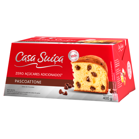 Bolo de Páscoa com Gotas de Chocolate Casa Suíça Pascoattone Caixa 400g