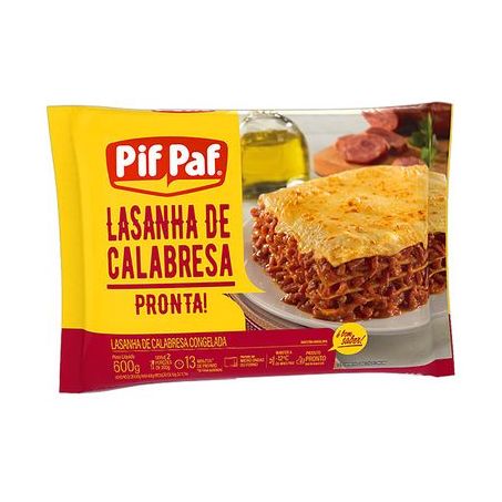Lasanha Congelada Pif Paf Calabresa Embalagem 600G