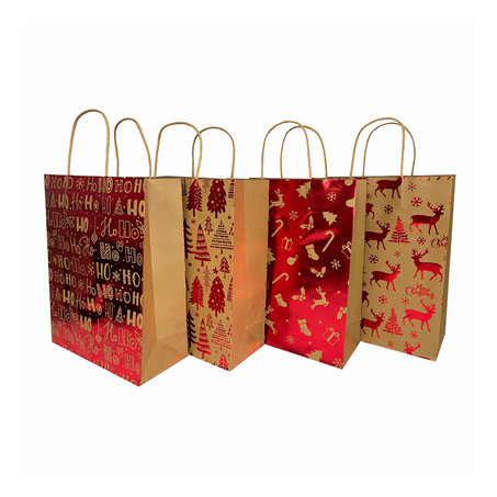 Sacola Natal Kraf Sortido 31x24,5x10,5Cm