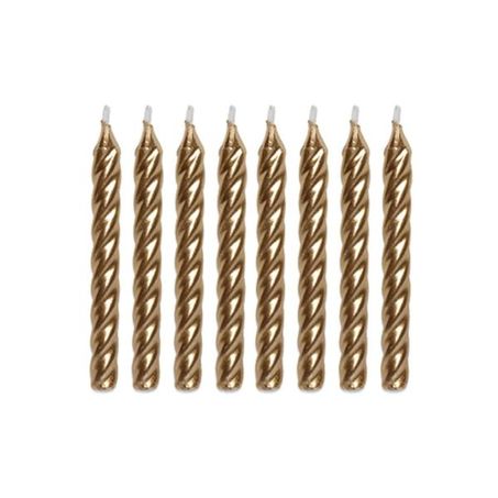 Vela Silver espiral dourado com 8 unid.