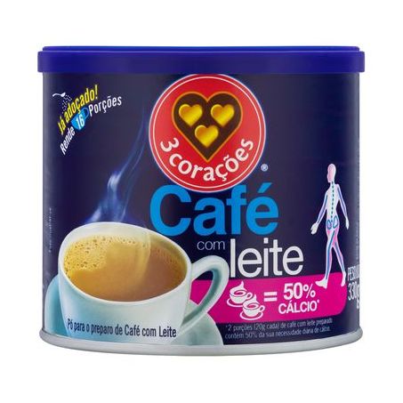 CAFE 3 CORACOES 330G C/LEITE 