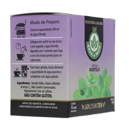CHÁ ERVA DA MATA HORTELÃ CAIXA C/10 SACHÊS 360-12