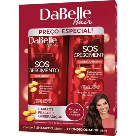 Kit Dabelle Sos Crescimento Shampoo 250ml e Condicionador 175ml 
 
