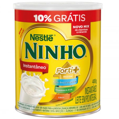 Leite em po ninho 380g lata fort+ (10% gratis)