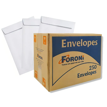 ENVELOPE DE PAPEL BRANCO FORONI 22,9 X 32,4CM 90G C/250UN