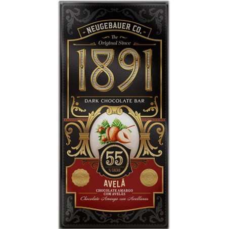 Chocolate barra neugebauer 45g 1891 55% cacau amargo com avelãs
