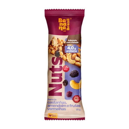 BARRA CER NUTS 25G CASTANHA FRUTA VERMELHA