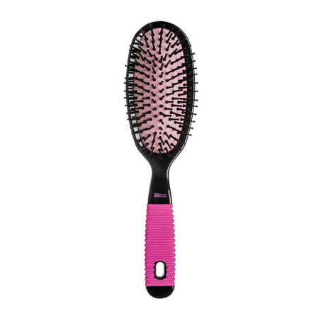 Escova De Cabelo Ricca Oval Black/Pink Grande